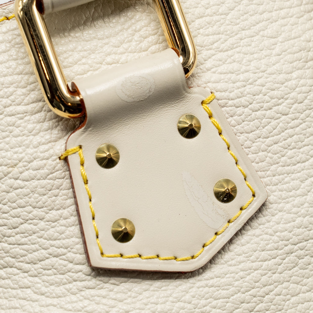 LOUIS VUITTON VINTAGE SUHALI L’EPANOUI PM LEATHER WHITE GHW