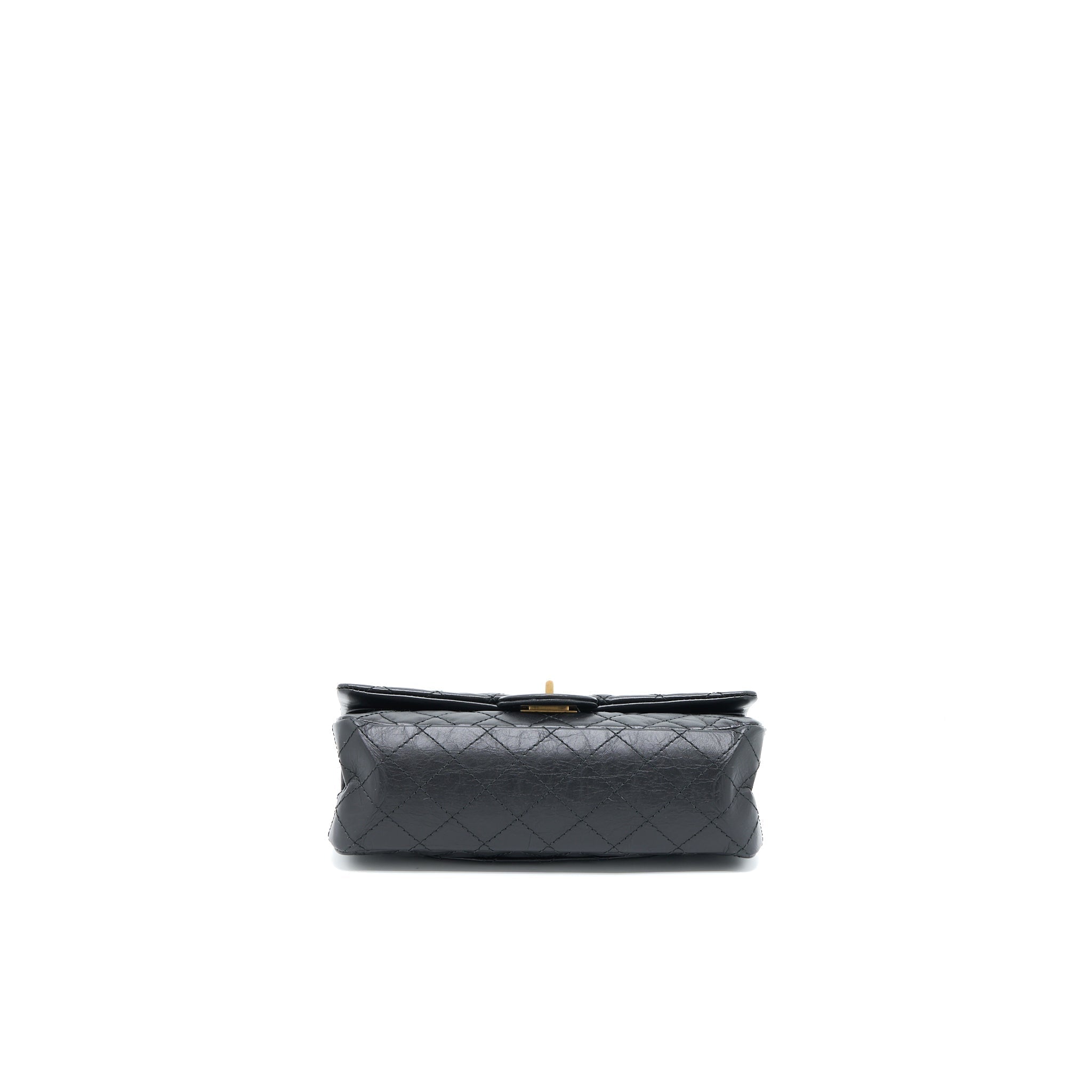 CHANEL SMALL 2.55 225 REISSUE FLAP BAG AGED CALFSKIN BLACK BRUSHED GHW