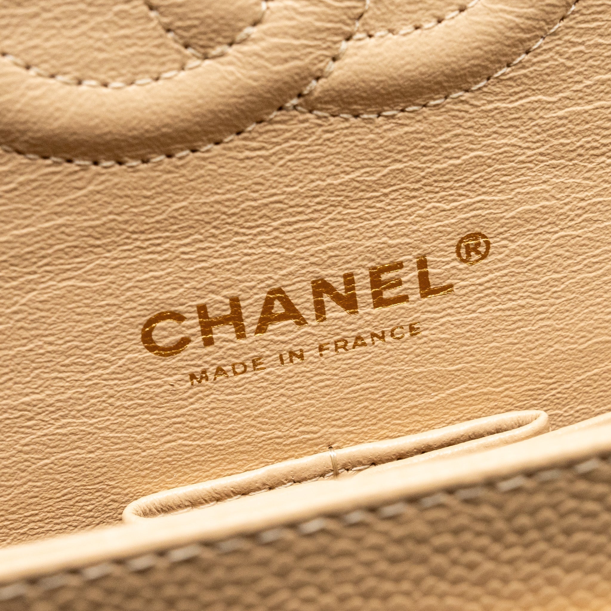 CHANEL MEDIUM CLASSIC DOUBLE FLAP BAG CAVIAR BEIGE GHW