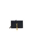 SAINT LAURENT  KATE WALLET ON CHAIN WITH TASSEL BLACK GHW
