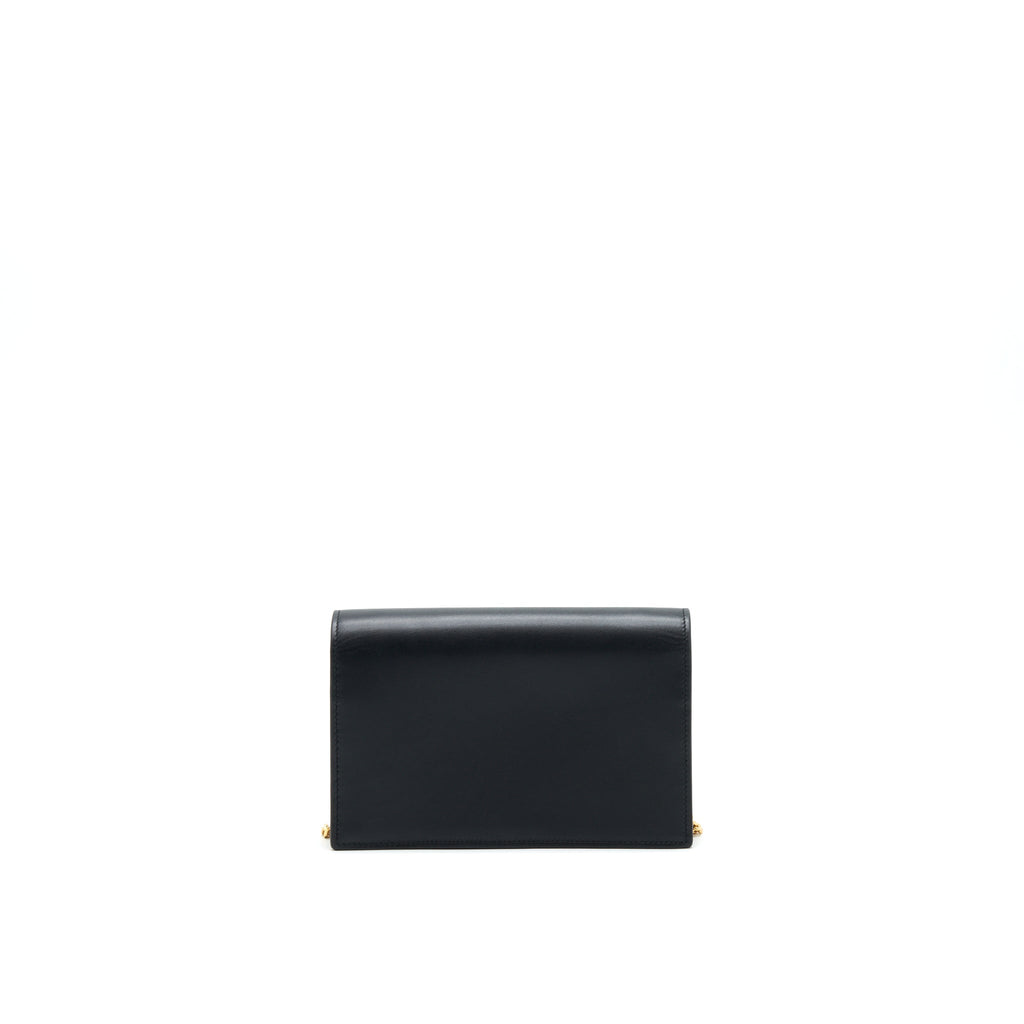 SAINT LAURENT  KATE WALLET ON CHAIN WITH TASSEL BLACK GHW