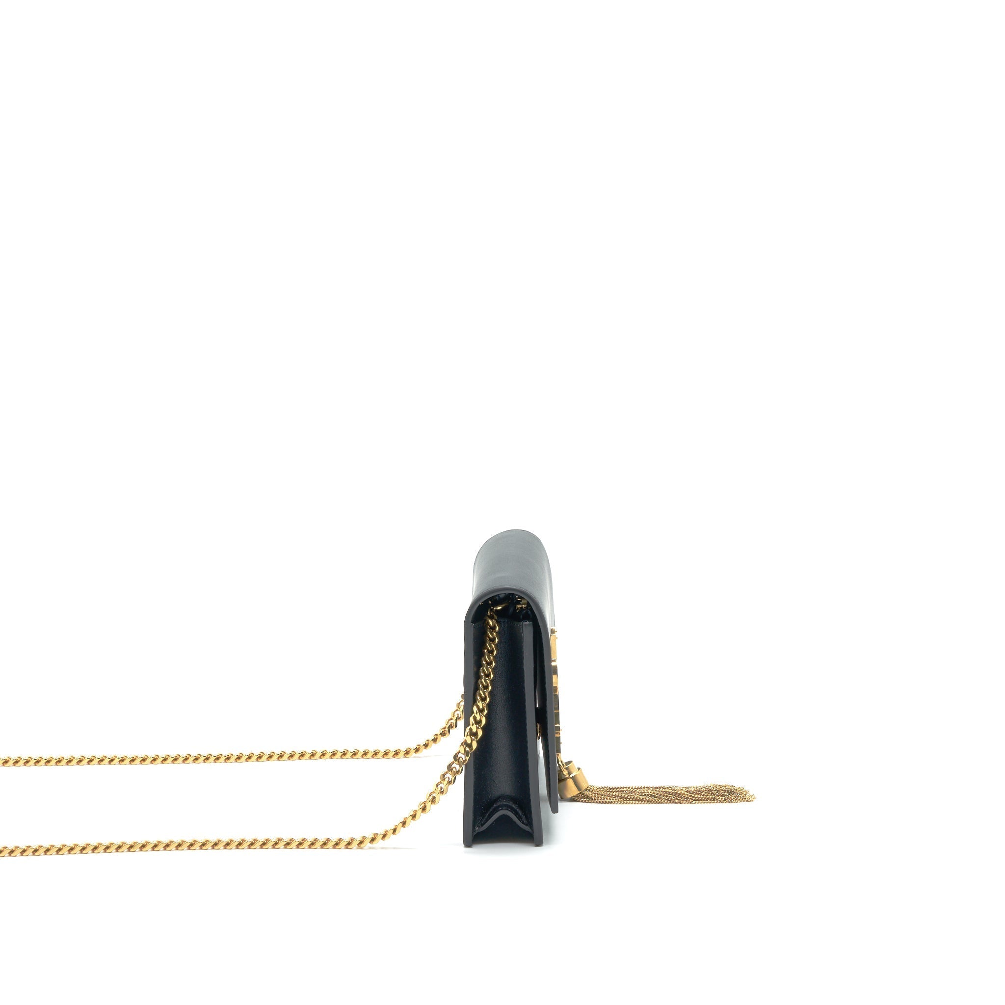 SAINT LAURENT  KATE WALLET ON CHAIN WITH TASSEL BLACK GHW