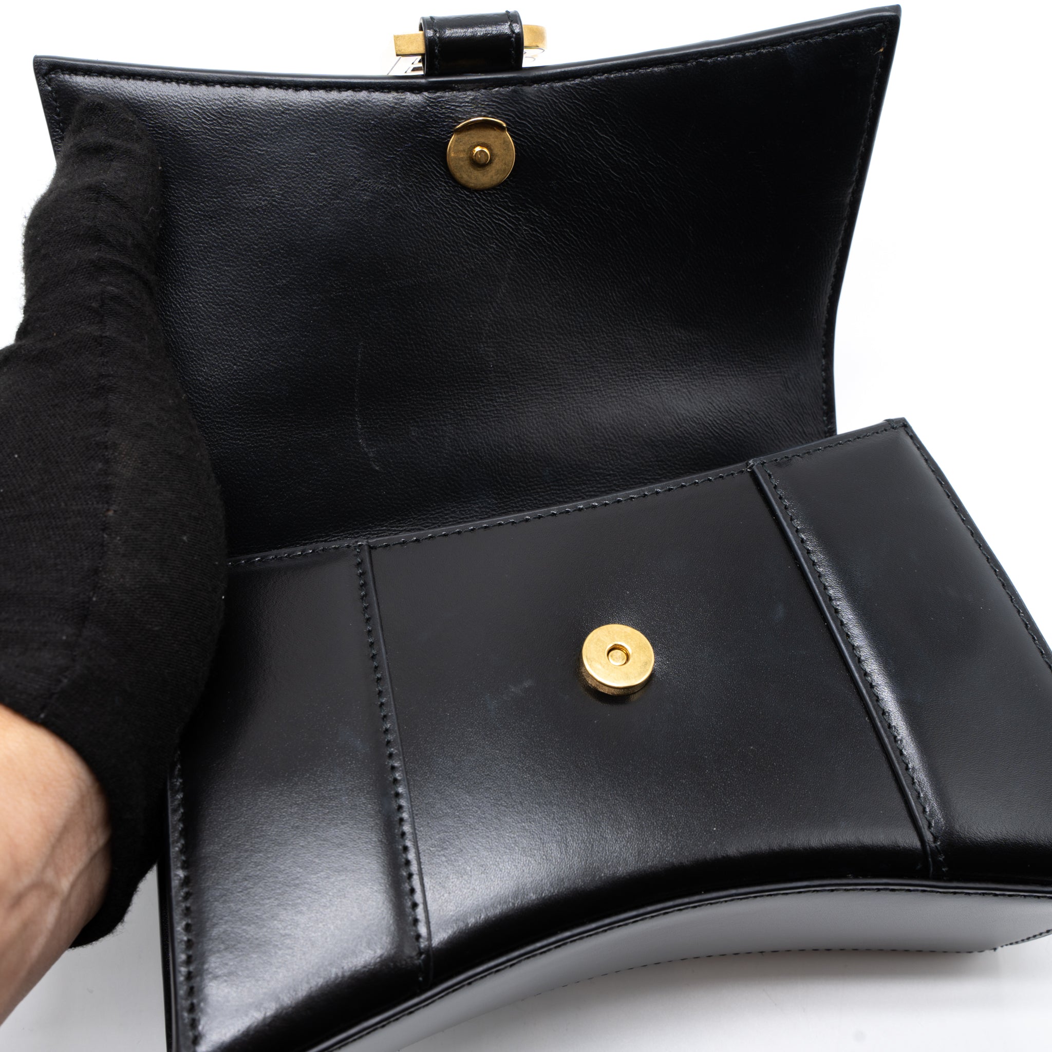 BALENCIAGA HOURGLASS XS CALFSKIN BLACK GHW