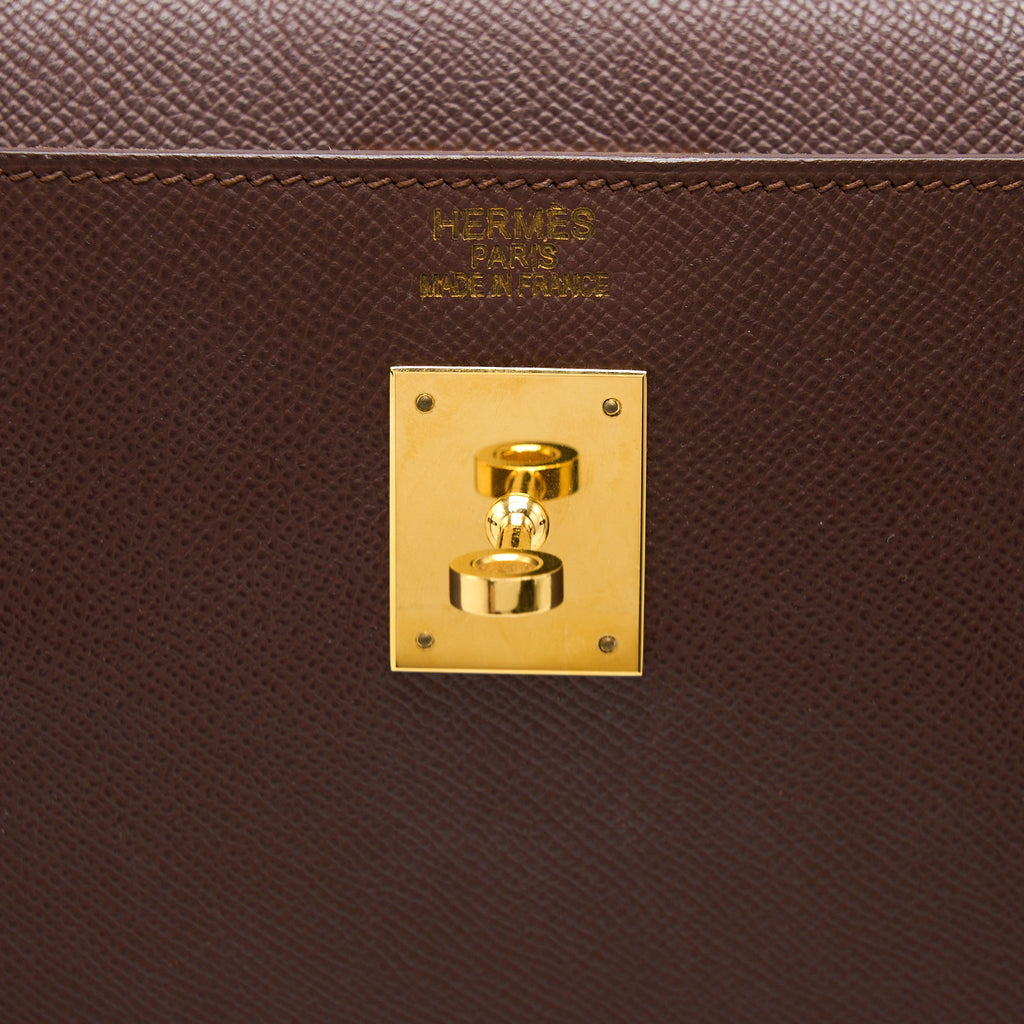Hermes Kelly 40 Epsom chocolate GHW