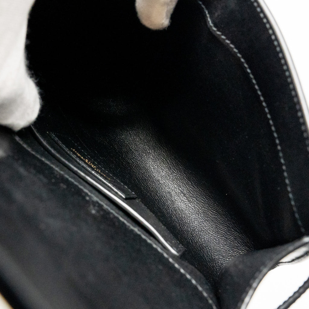SAINT LAURENT MINI MANHATTAN SHOULDER BAG CALFSKIN BLACK GHW