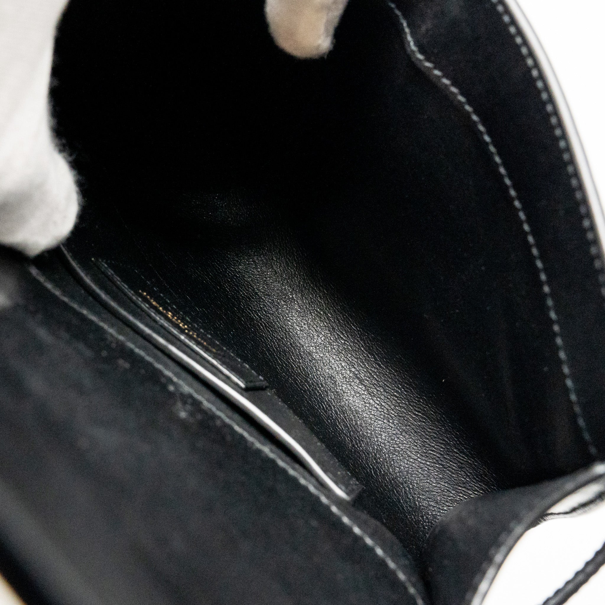 SAINT LAURENT MINI MANHATTAN SHOULDER BAG CALFSKIN BLACK GHW