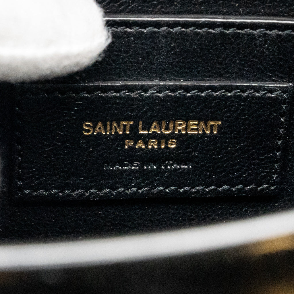 SAINT LAURENT MINI MANHATTAN SHOULDER BAG CALFSKIN BLACK GHW