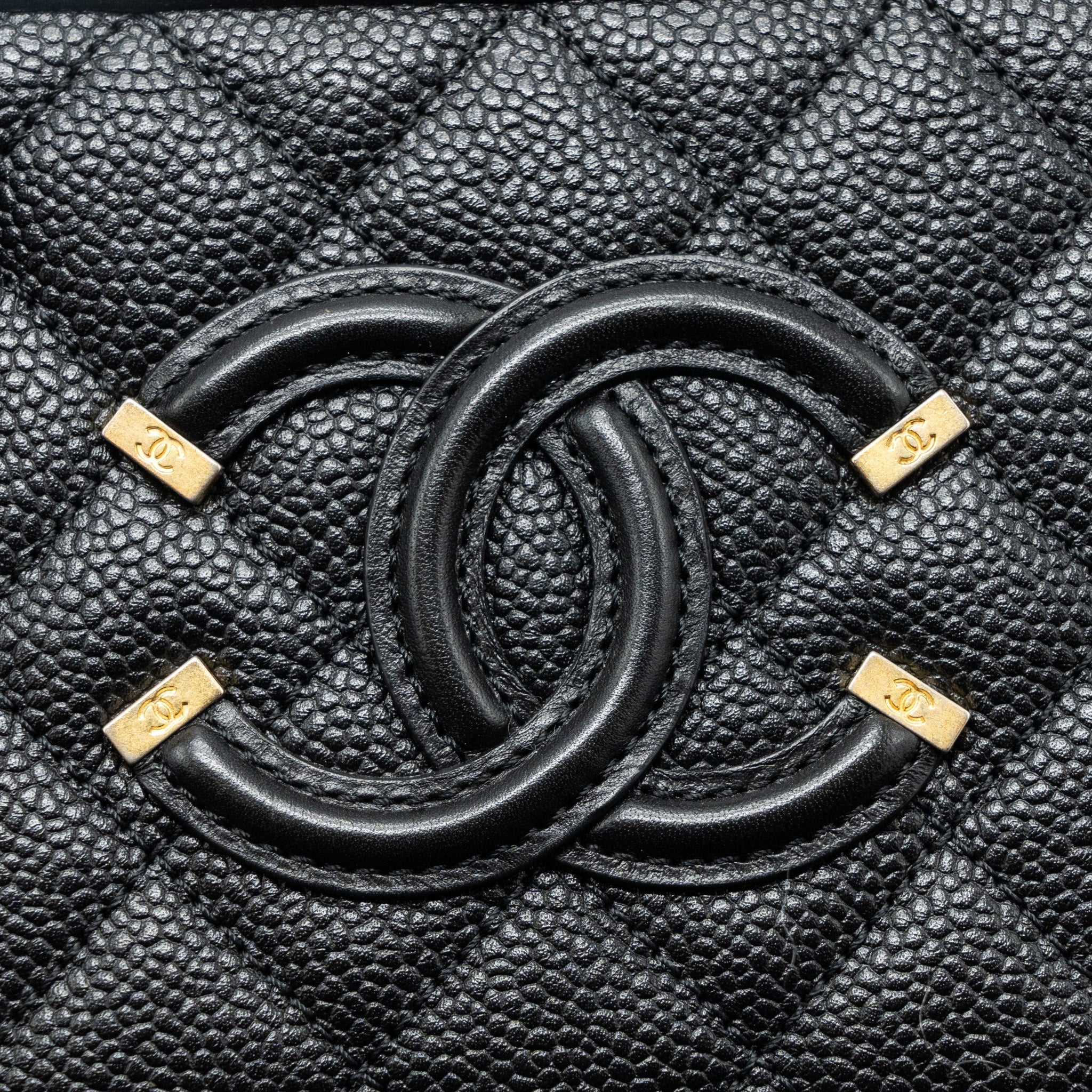 CHANEL MINI FILIGREE VANITY CASE CAVIAR BLACK GHW