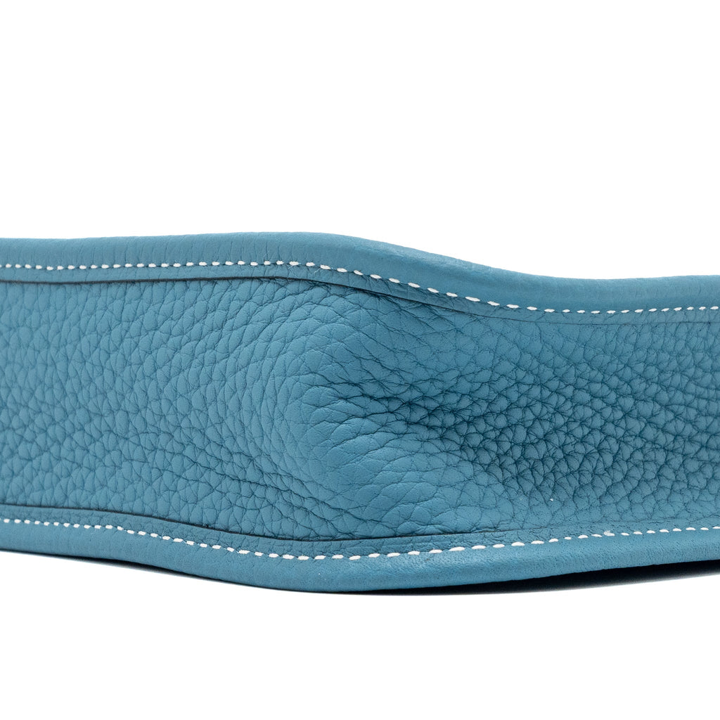 HERMES MINI EVELYNE CLEMENCE NEW BLUE JEAN GHW