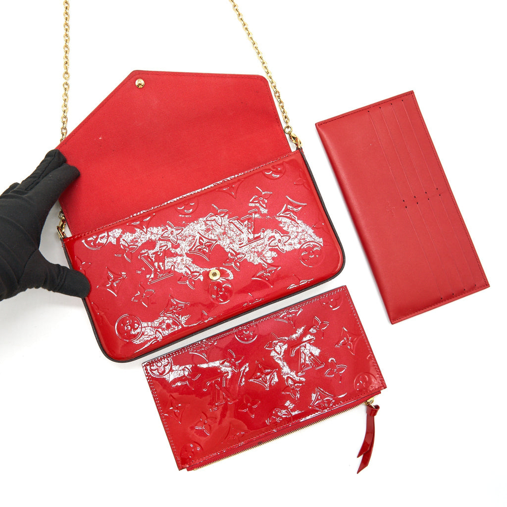 LOUIS VUITTON POCHETTE FELICIE MONOGRAM PATENT LEATHER
