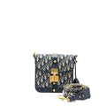 DIOR ADDICT VERTICAL MESSENGER BAG OBLIQUE CANVAS BLUE GHW