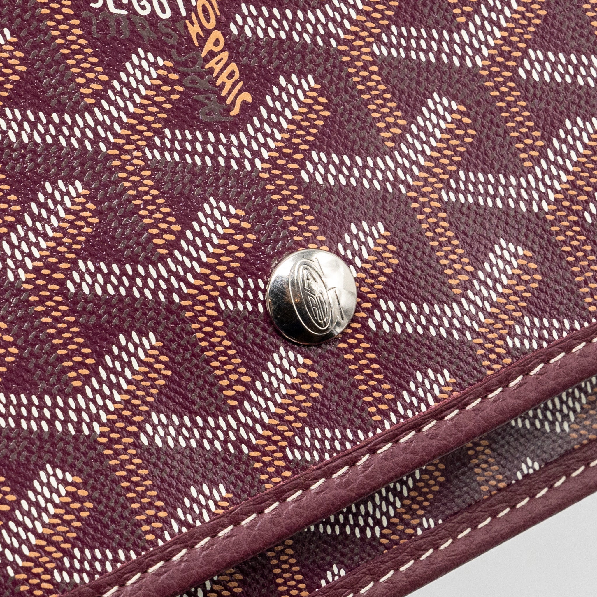 GOYARD PLUMET WALLET CLUTCH GOYARDINE CANVAS/LEATHER BURGUNDY SHW