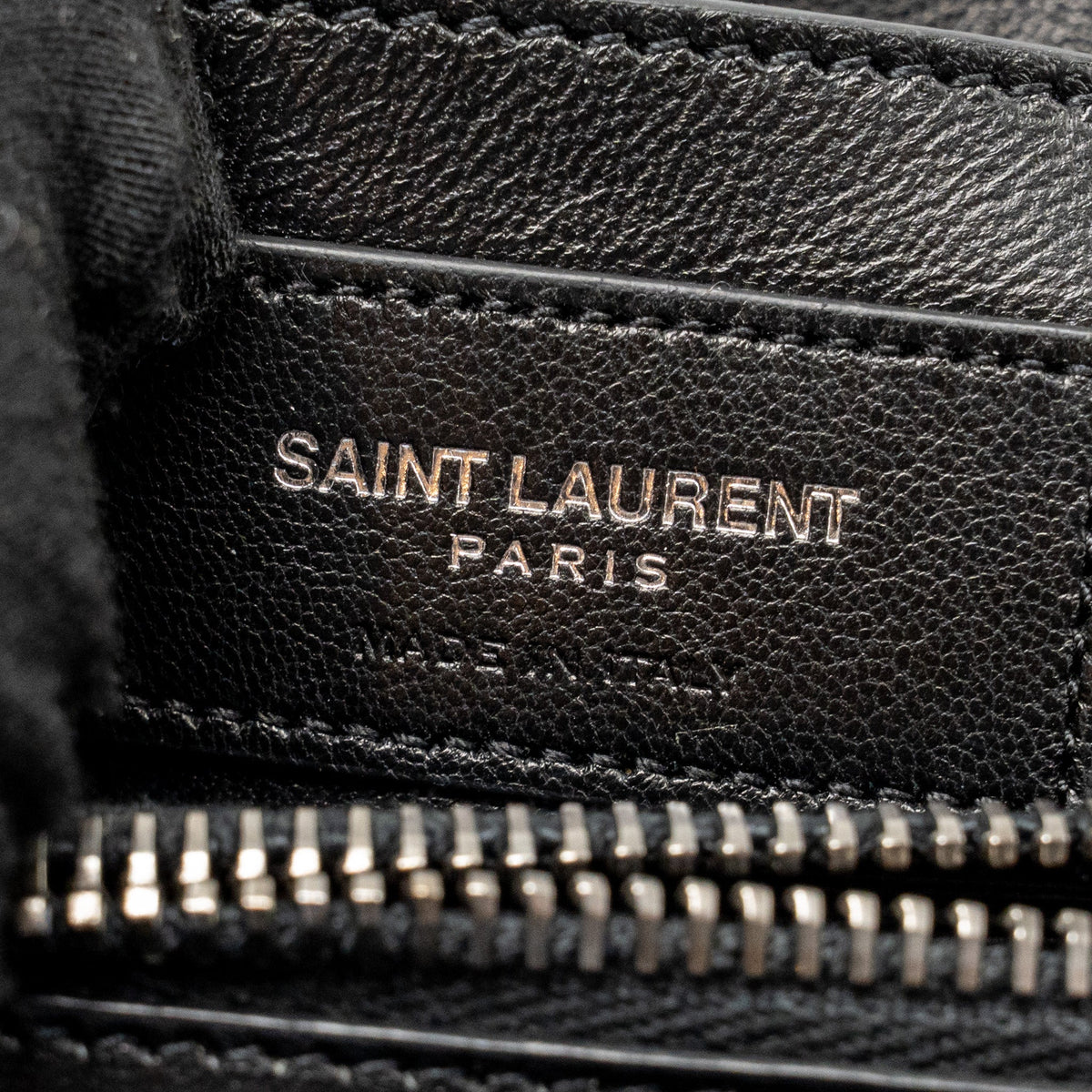 Saint Laurent/YSL Medium Chevron Fringe College Bag Suede Black Ruthenium Hardware
