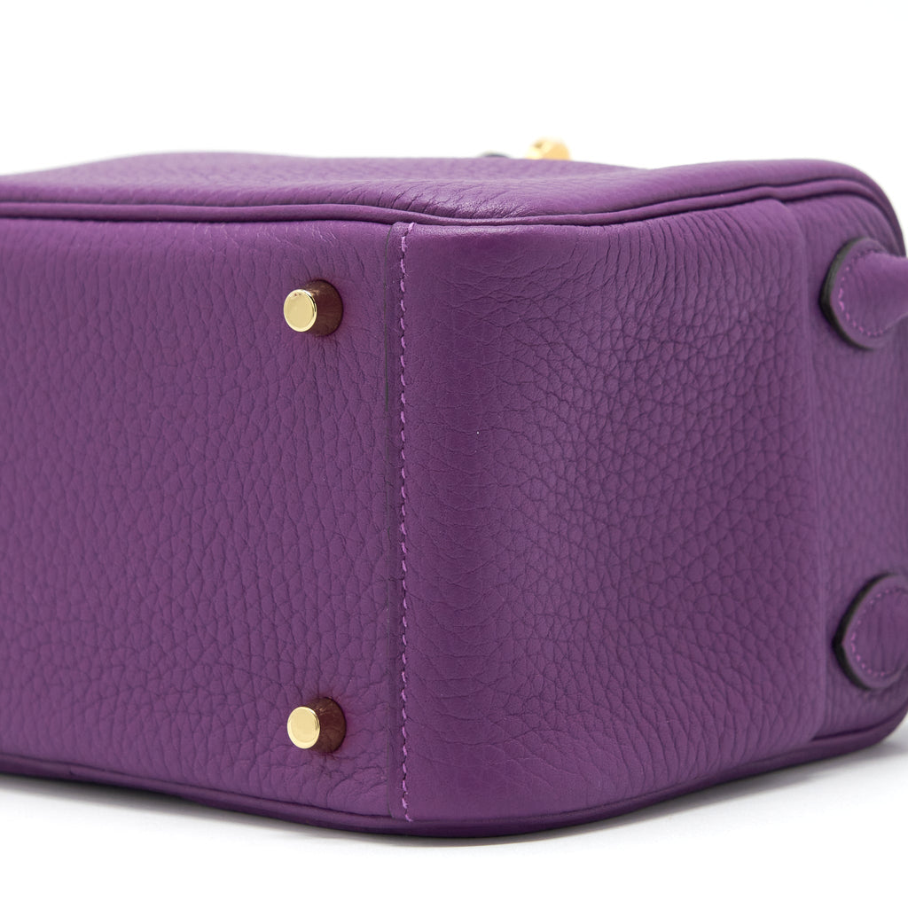 HERMES MINI LINDY CLEMENCE P9 ANEMONE GHW