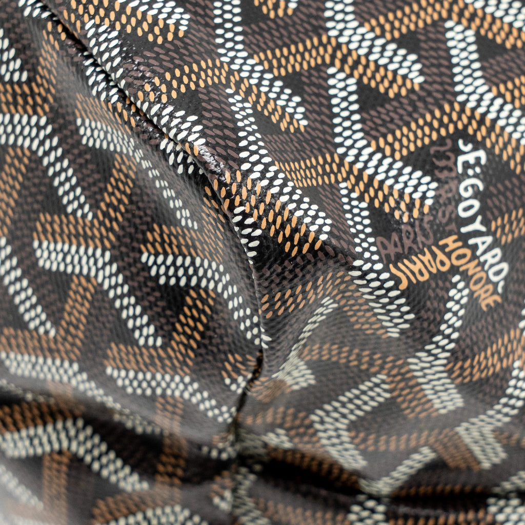 GOYARD BOHEME PM HOBO BAG GOYARDINE CANVAS/CALFSKIN BLACK/NATUREL SHW