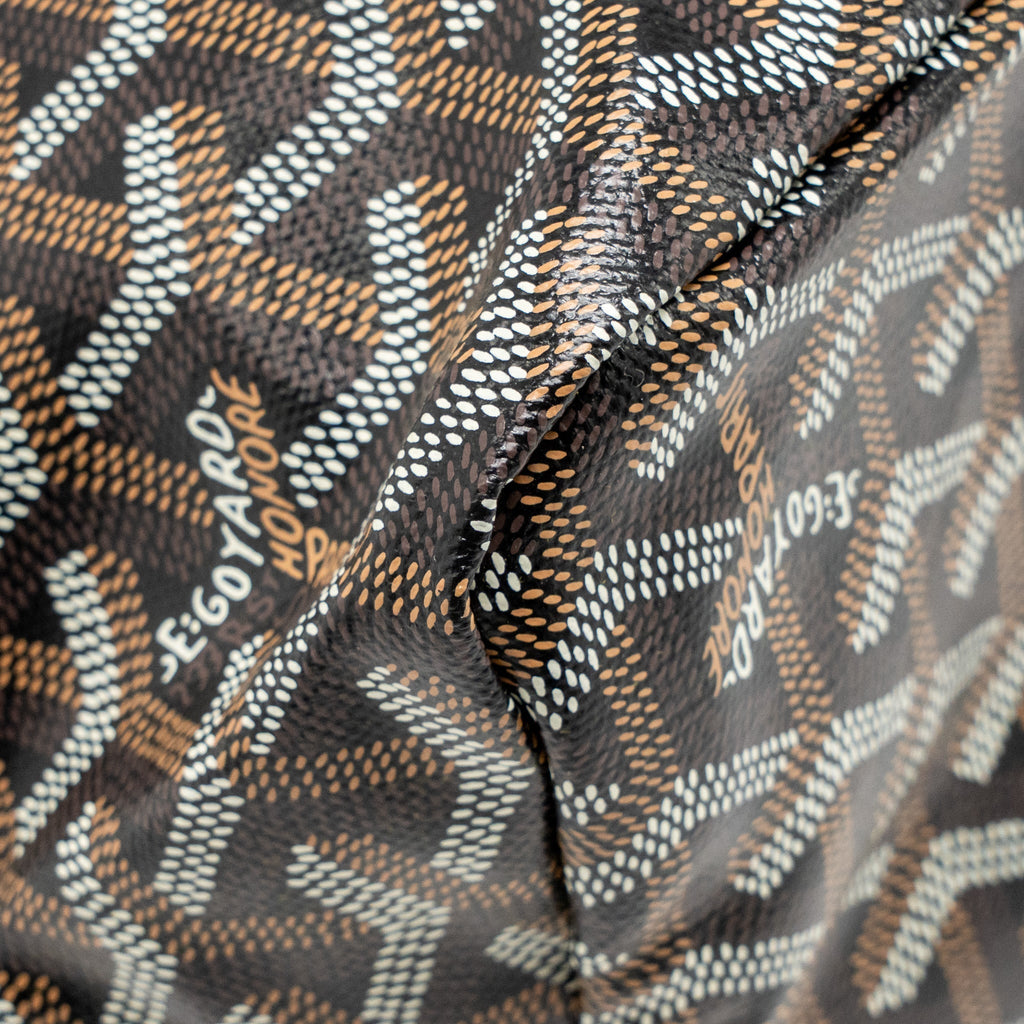 GOYARD BOHEME PM HOBO BAG GOYARDINE CANVAS/CALFSKIN BLACK/NATUREL SHW