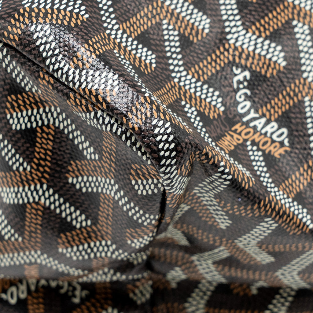 GOYARD SAINT LOUIS PM TOTE GOYARDINE CANVAS/CALFSKIN BLACK SHW