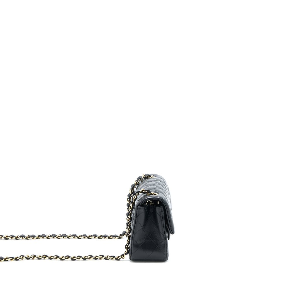 CHANEL CLASSIC MINI RECTANGULAR FLAP BAG LAMBSKIN BLACK LGHW (MICROCHIP)