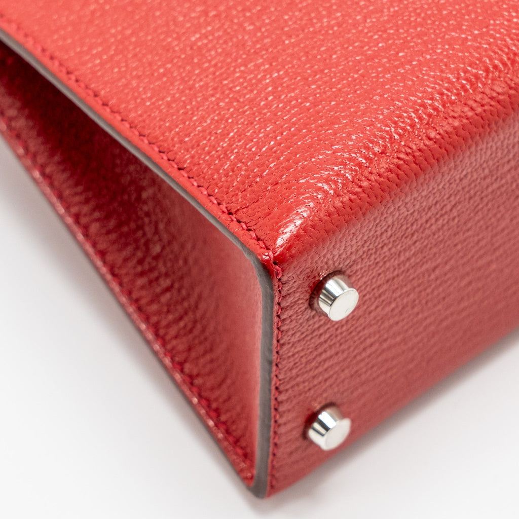 HERMES MINI KELLY II CHÈVRE MYSORE ROUGE CASAQUE/MAUVE SYLVESTRE SHW
