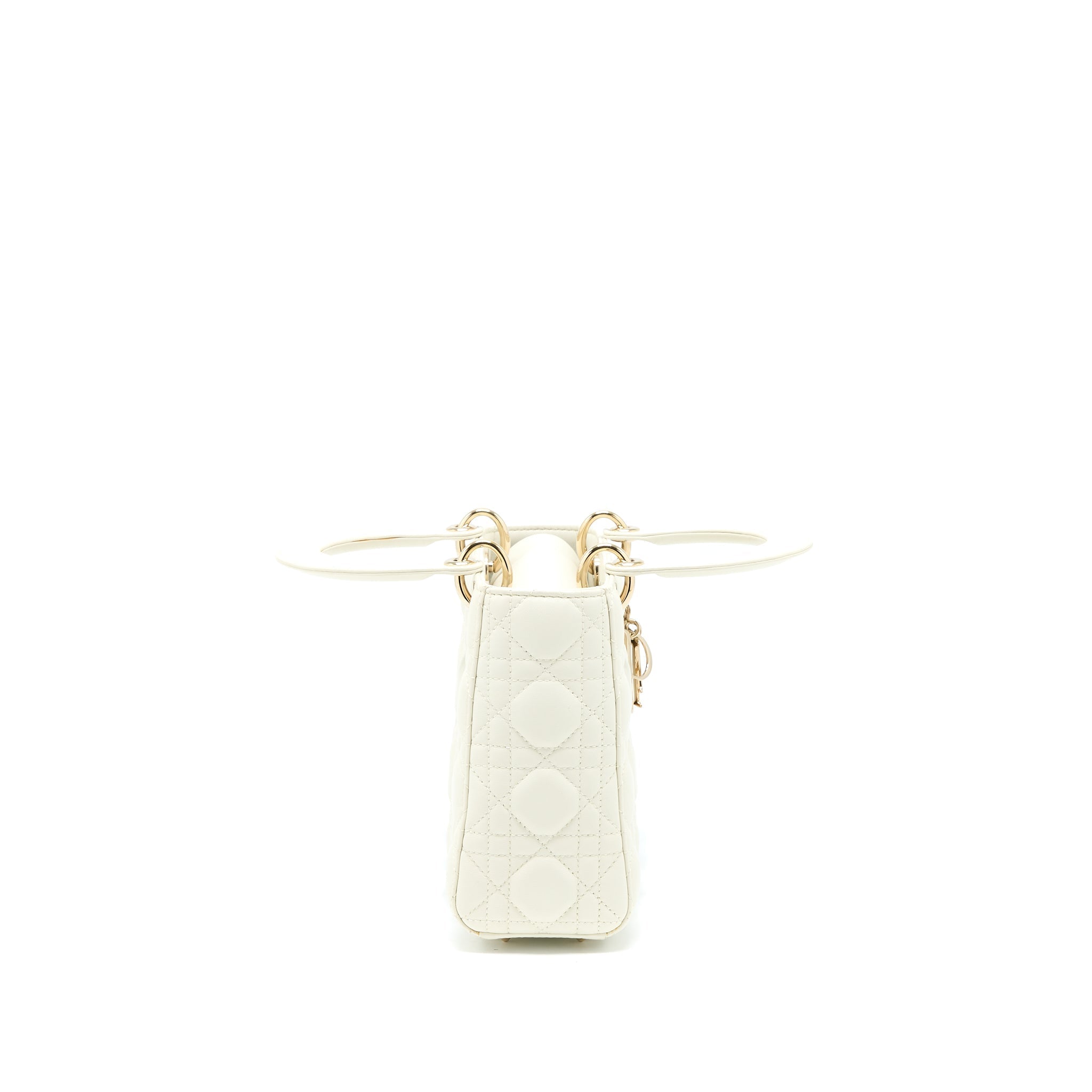 DIOR SMALL LADY DIOR MY ABCDIOR BAG LAMBSKIN WHITE LGHW