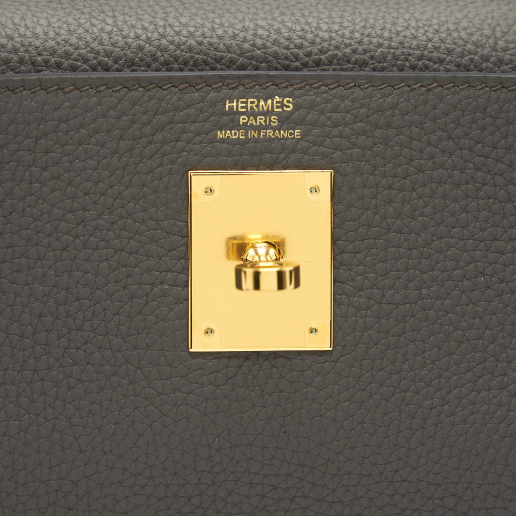 Hermes Kelly 28 Togo 8F Gris Etain GHW