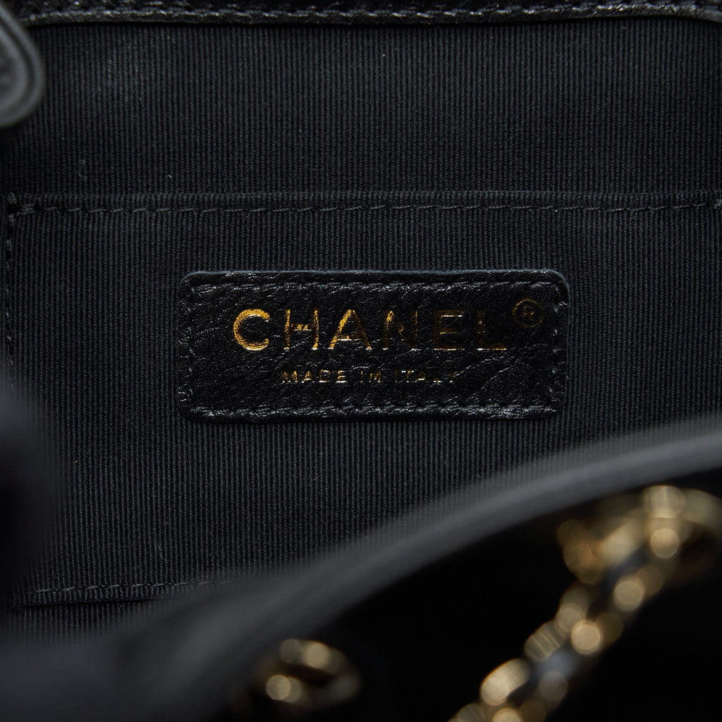 CHANEL 22C MINI DUMA BACKPACK CALFSKIN BLACK LGHW (MICROCHIP)