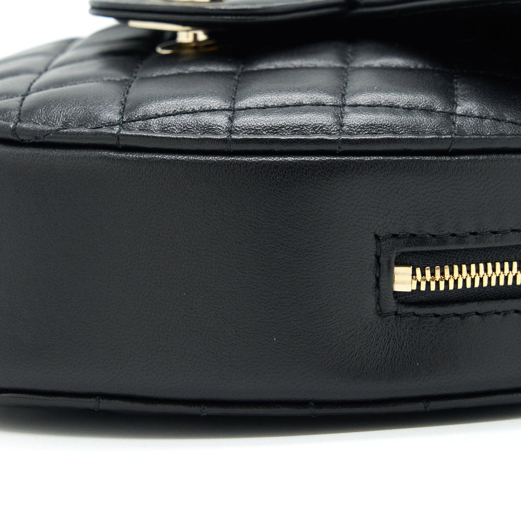 CHANEL 22S HEART BAG LAMBSKIN BLACK LGHW