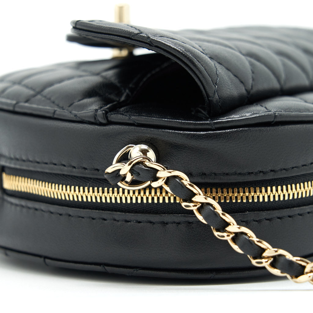 CHANEL 22S HEART BAG LAMBSKIN BLACK LGHW