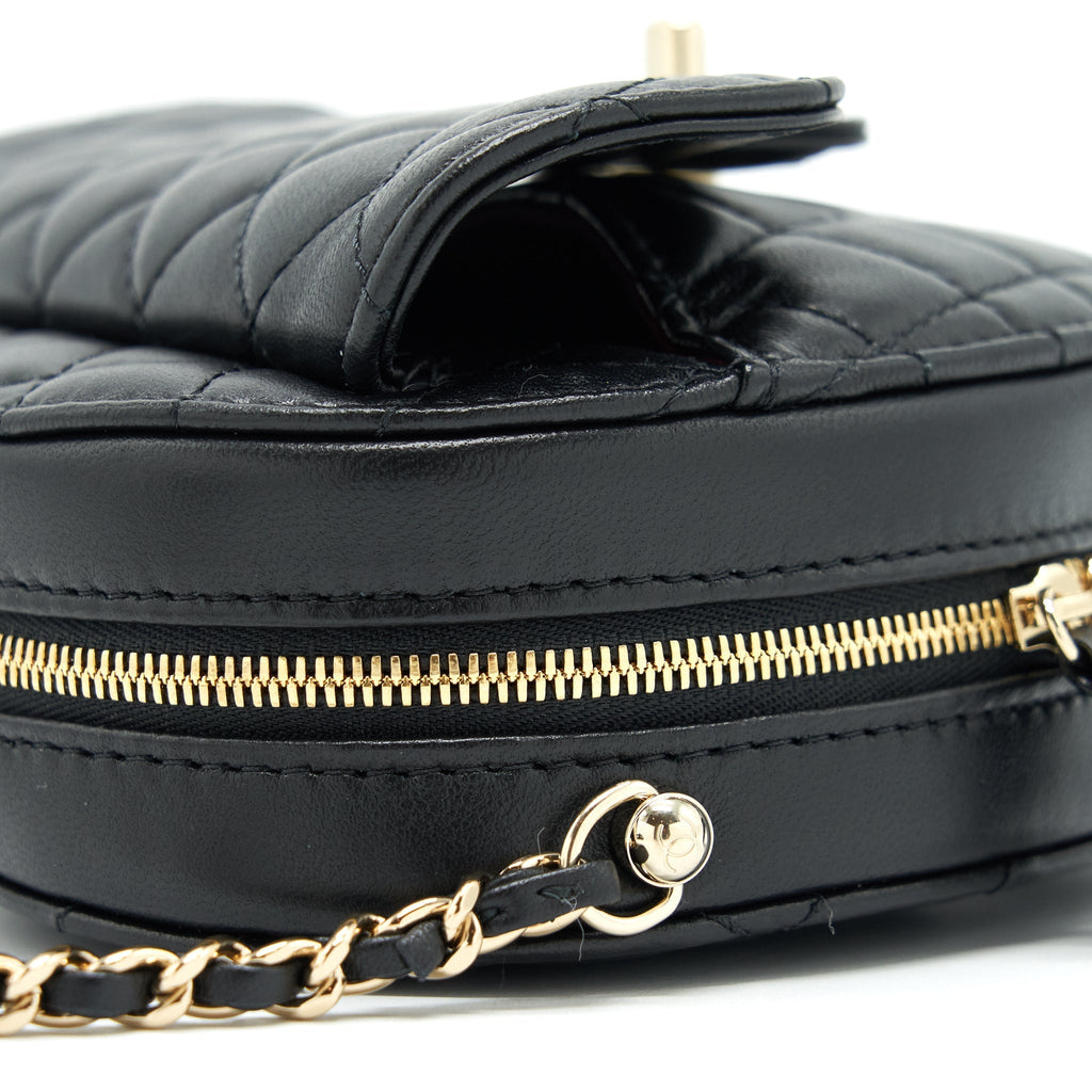 CHANEL 22S HEART BAG LAMBSKIN BLACK LGHW