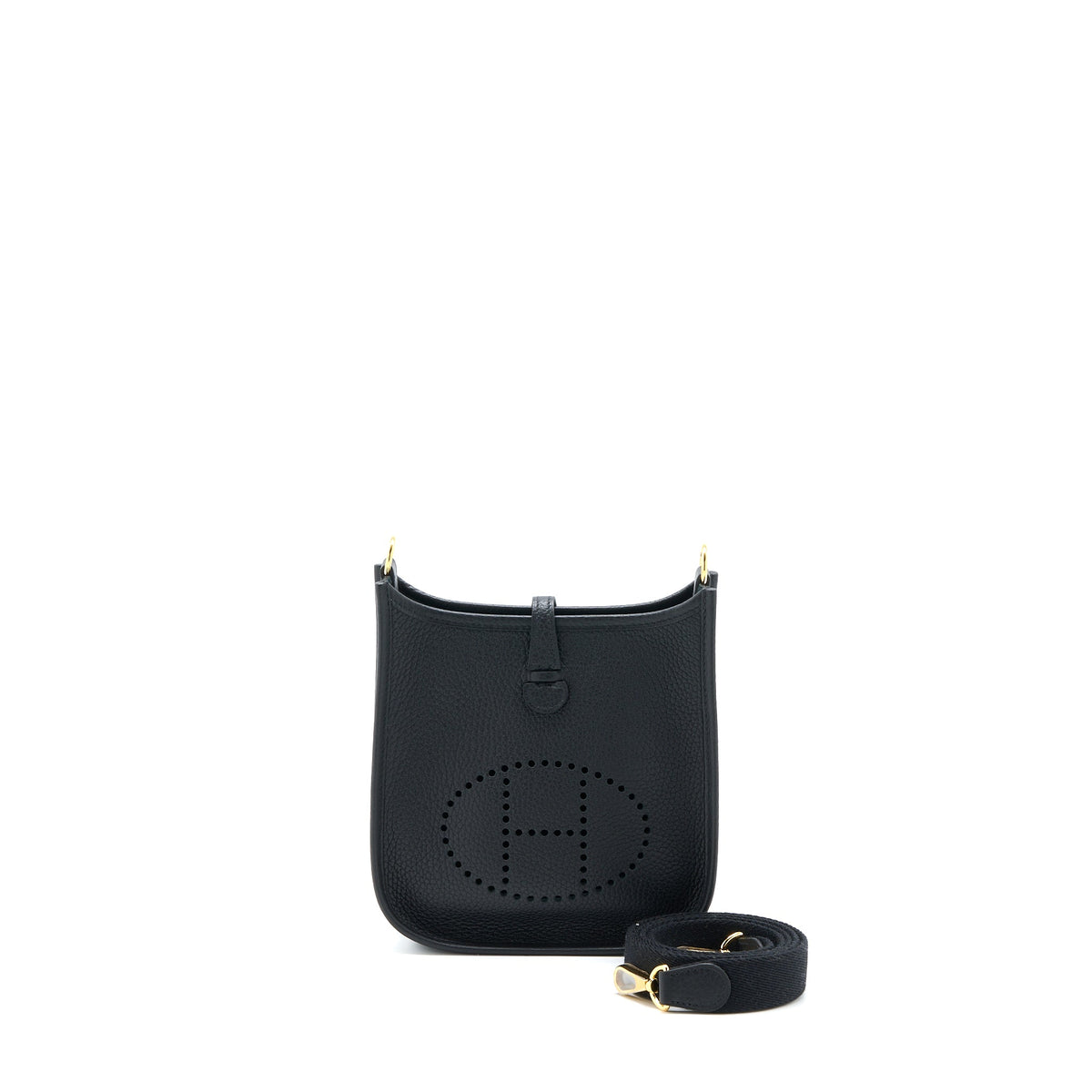 Hermes Mini Evelyne Clemence Black GHW