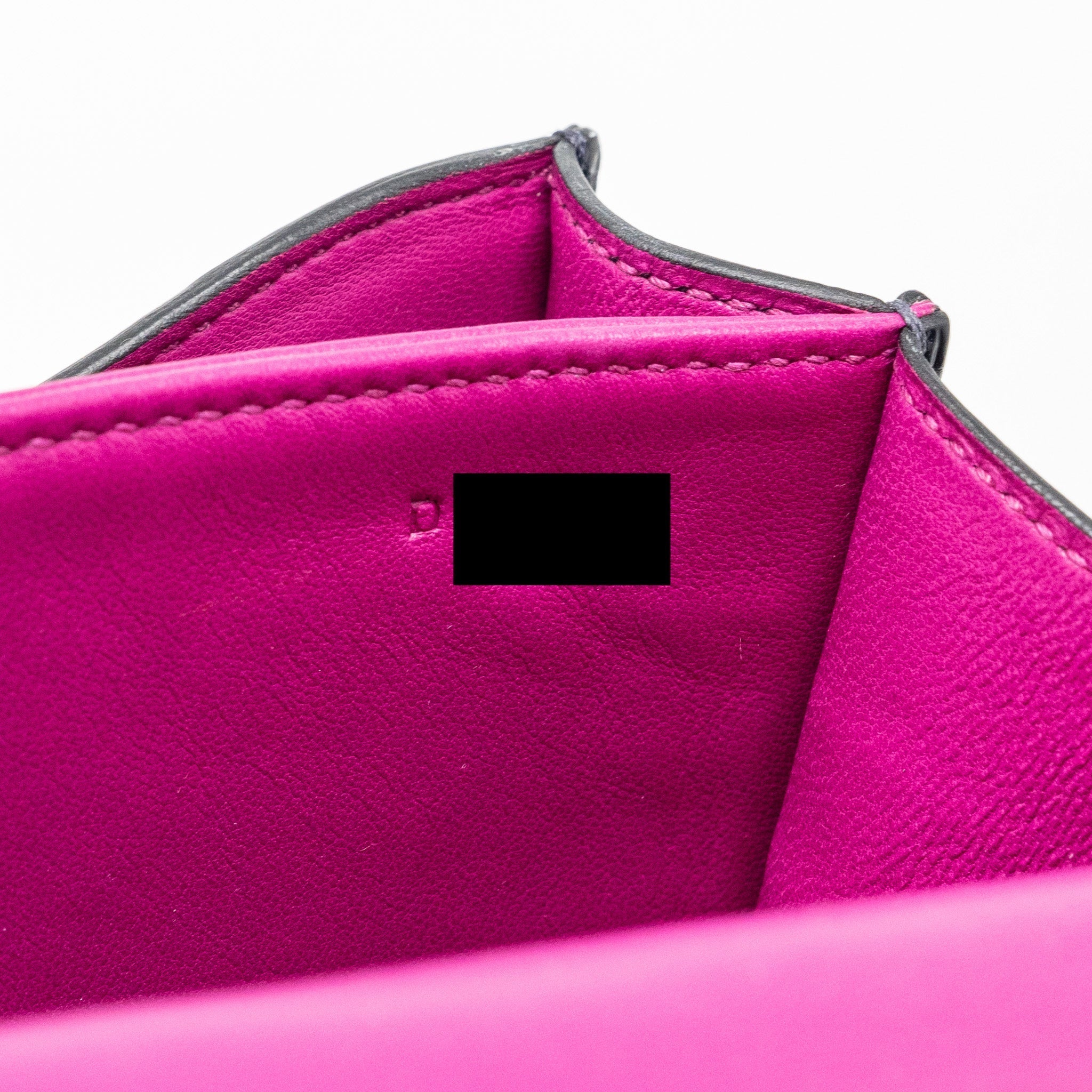 HERMES MINI CONSTANCE ALLIGATOR MISSISSIPPIENSIS MATTE MARINE / ROSE SHEHERAZADE SHW
