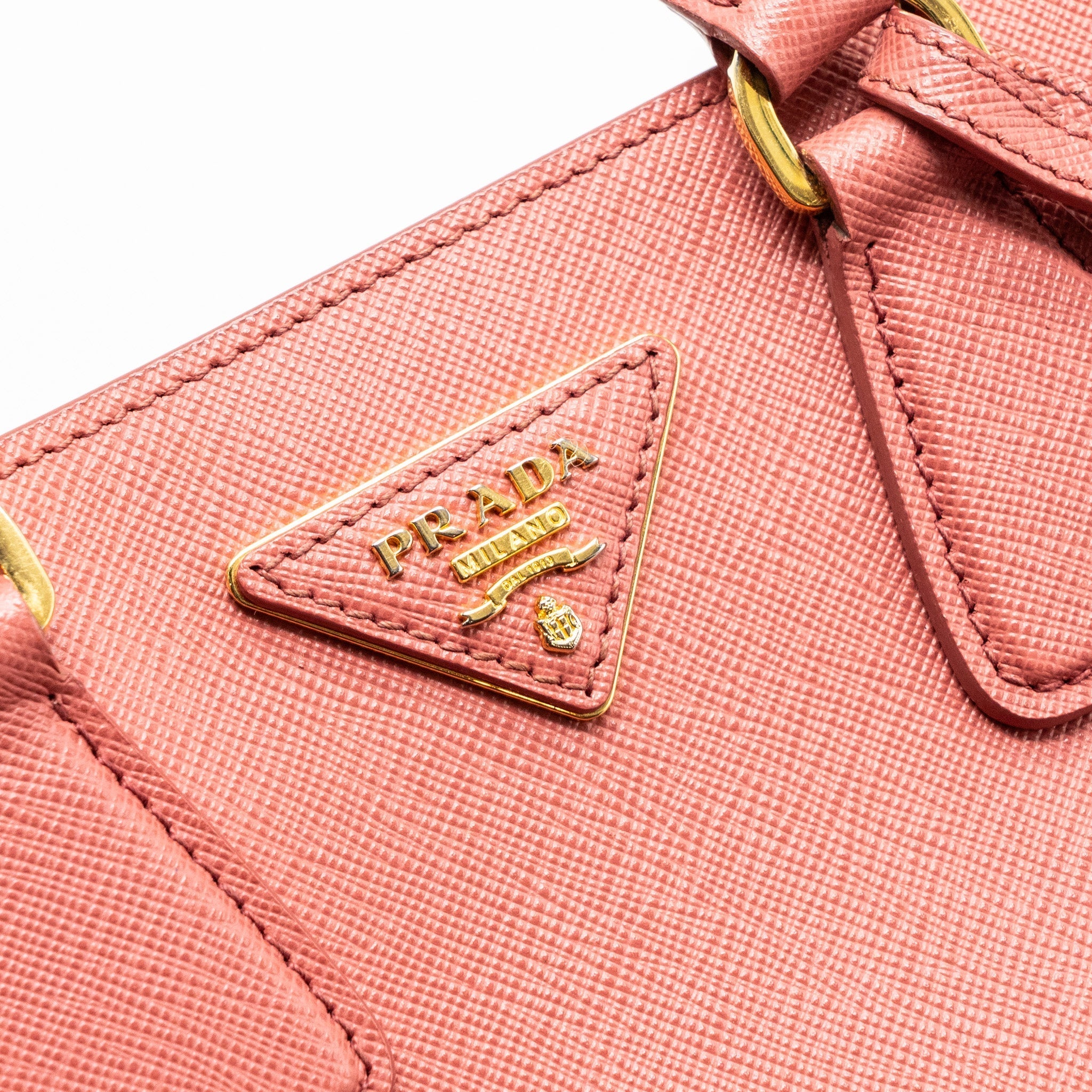 PRADA TOP HANDLE SMALL TOTE BAG SAFFIANO CALFSKIN PINK GHW