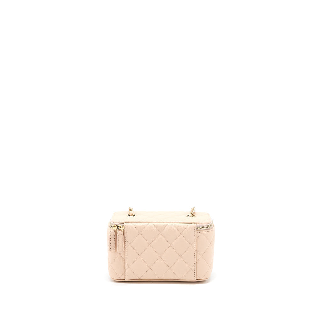 CHANEL LONG VANITY CASE CAVIAR LIGHT PINK LGHW