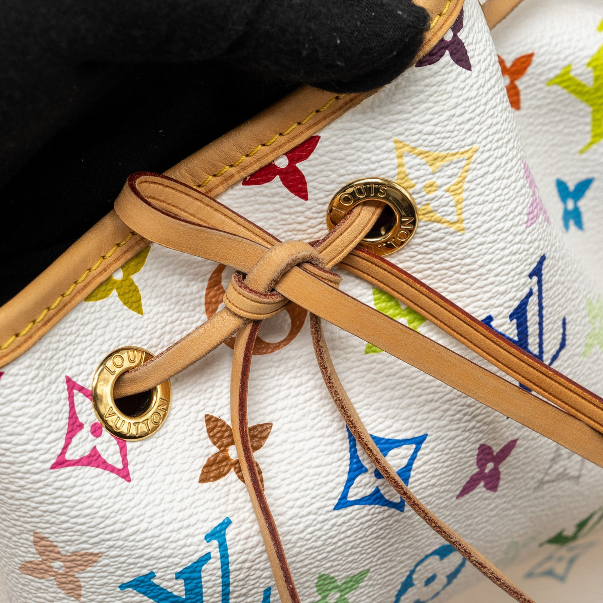 LOUIS VUITTON PETIT NOE WHITE MULTICOLOUR MONOGRAM CANVAS GHW