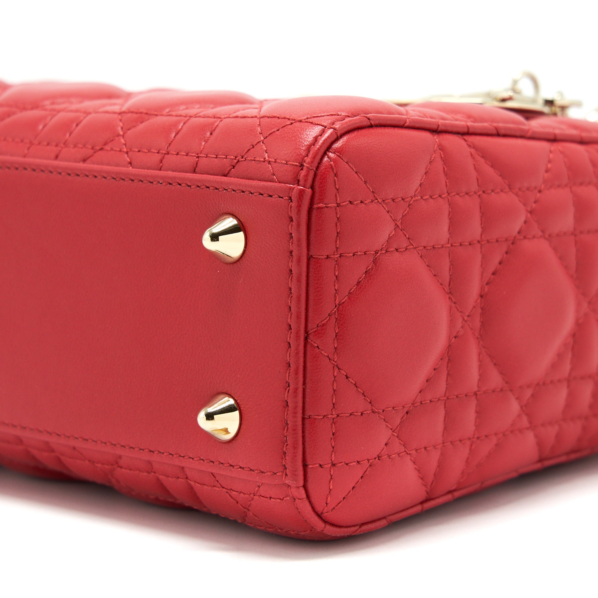 DIOR SMALL LADY DIOR BAG IN RED GHW