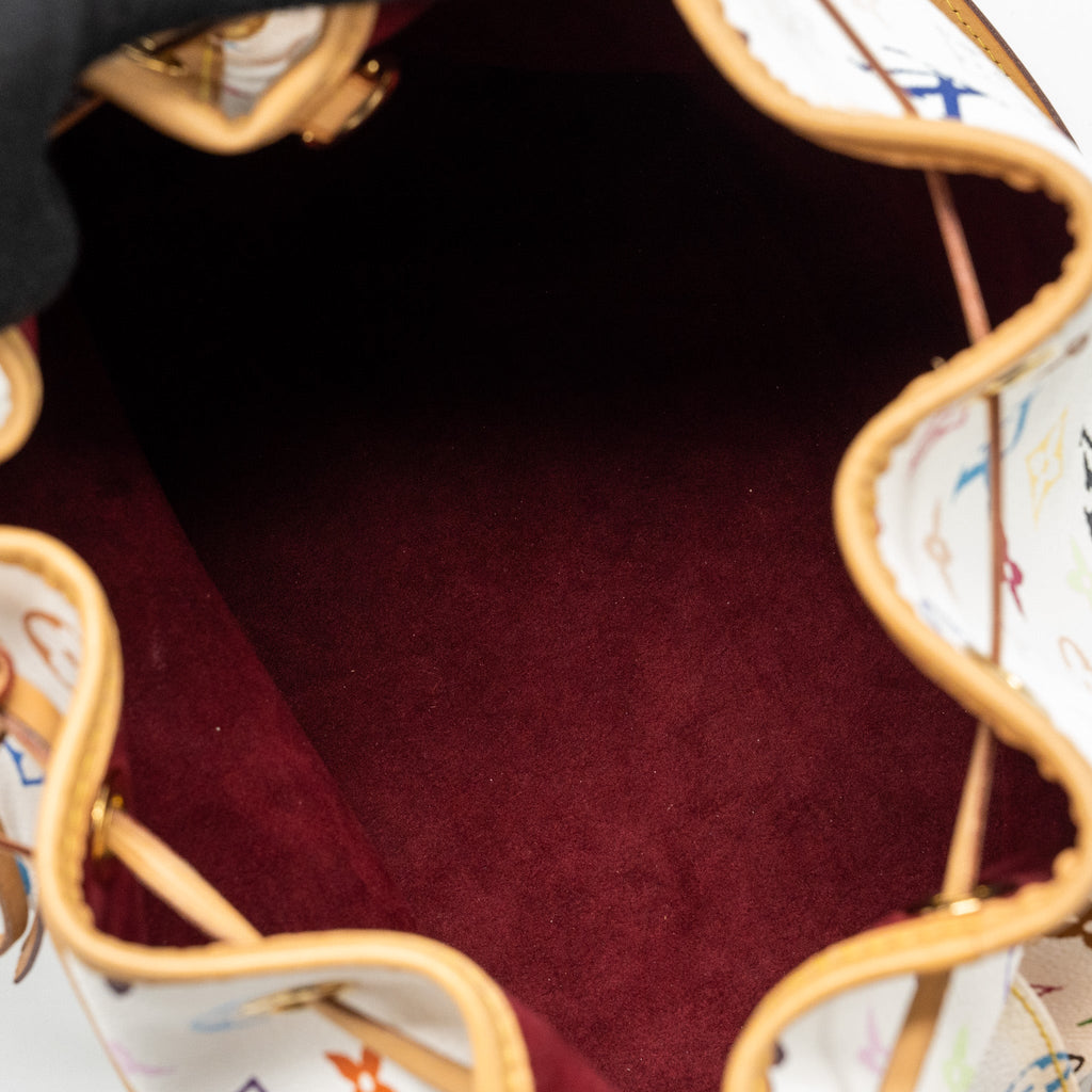 LOUIS VUITTON PETIT NOE WHITE MULTICOLOUR MONOGRAM CANVAS GHW