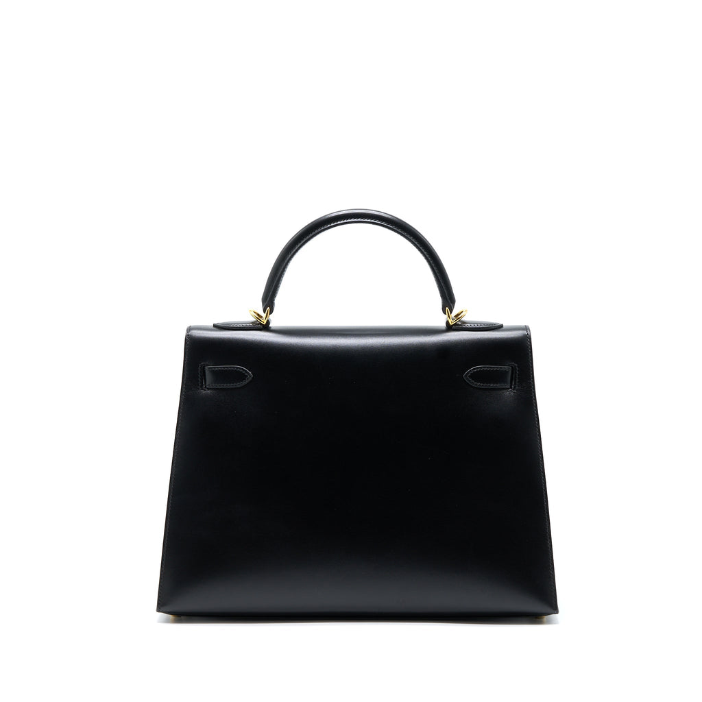 HERMES VINTAGE KELLY 32 BOX BLACK GHW