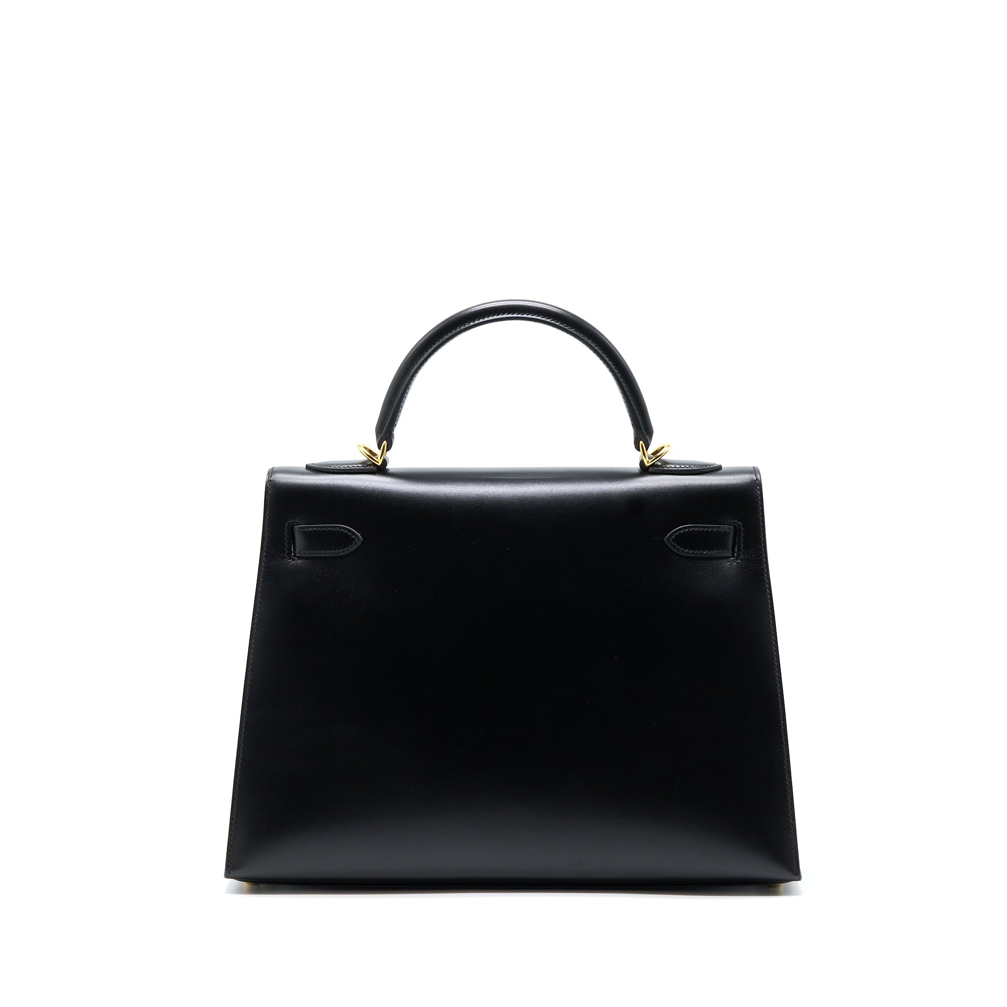HERMES VINTAGE KELLY 32 BOX BLACK GHW