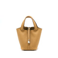 Hermes Picotin 18 Lock Bag Clemence 4b Biscuit SHW