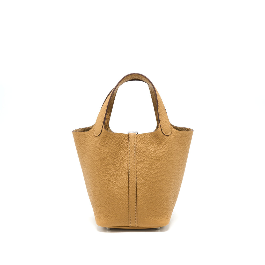 Hermes Picotin 18 Lock Bag Clemence 4b Biscuit SHW