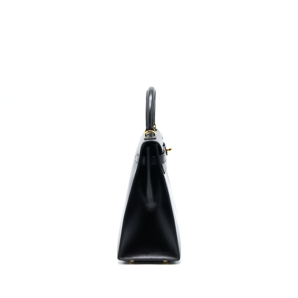 HERMES VINTAGE KELLY 32 BOX BLACK GHW
