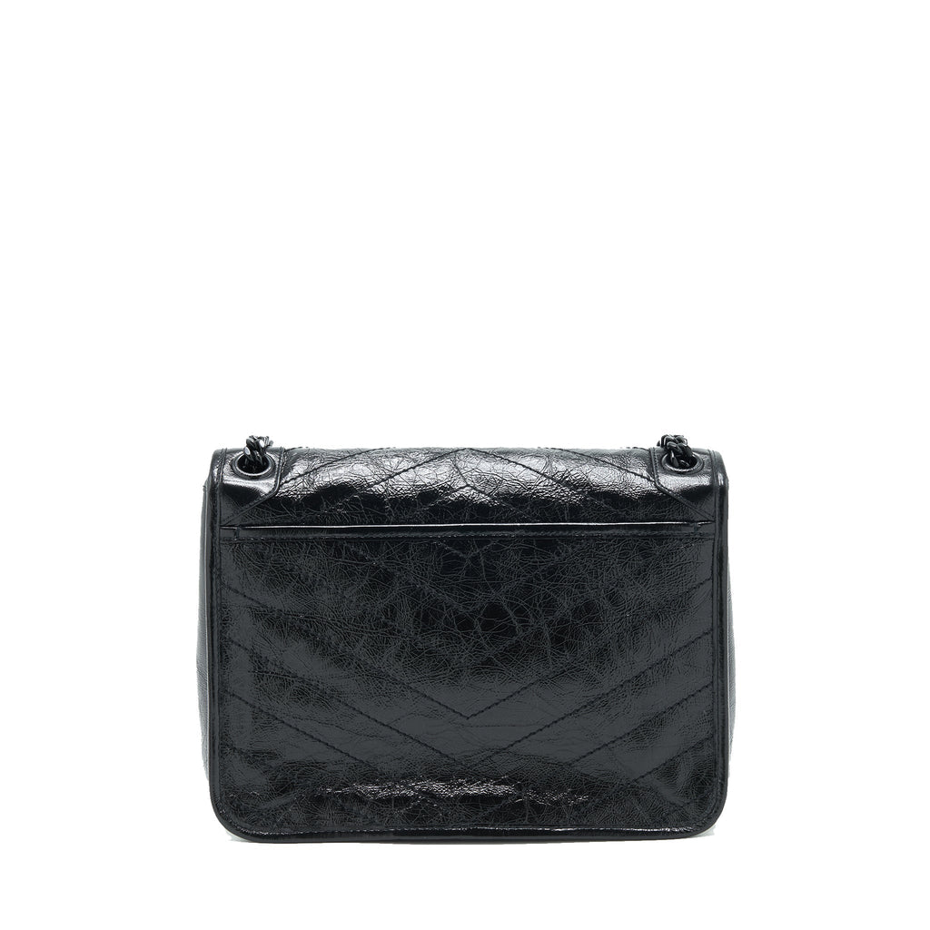 SAINT LAURENT MEDIUM NIKI BAG CRINKLED VINTAGE SO BLACK