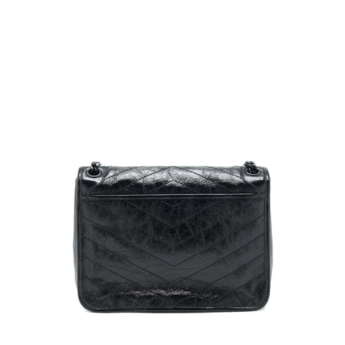 SAINT LAURENT MEDIUM NIKI BAG CRINKLED VINTAGE SO BLACK