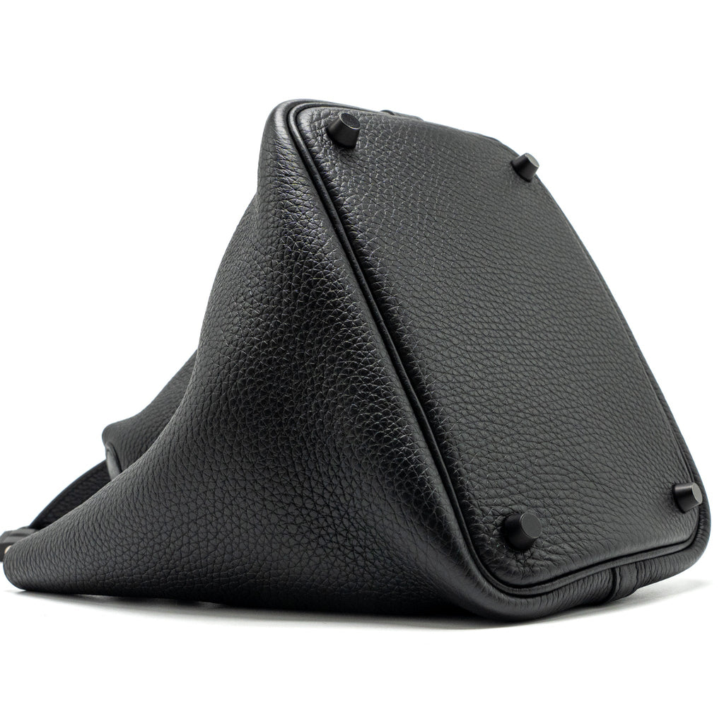 HERMES PICOTIN 18 LOCK BAG CLEMENCE SO BLACK WITH BLACK HARDWARE