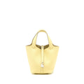 HERMES PICOTIN 18 LOCK BAG CLEMENCE 1Z JAUNE POUSSIN SHW