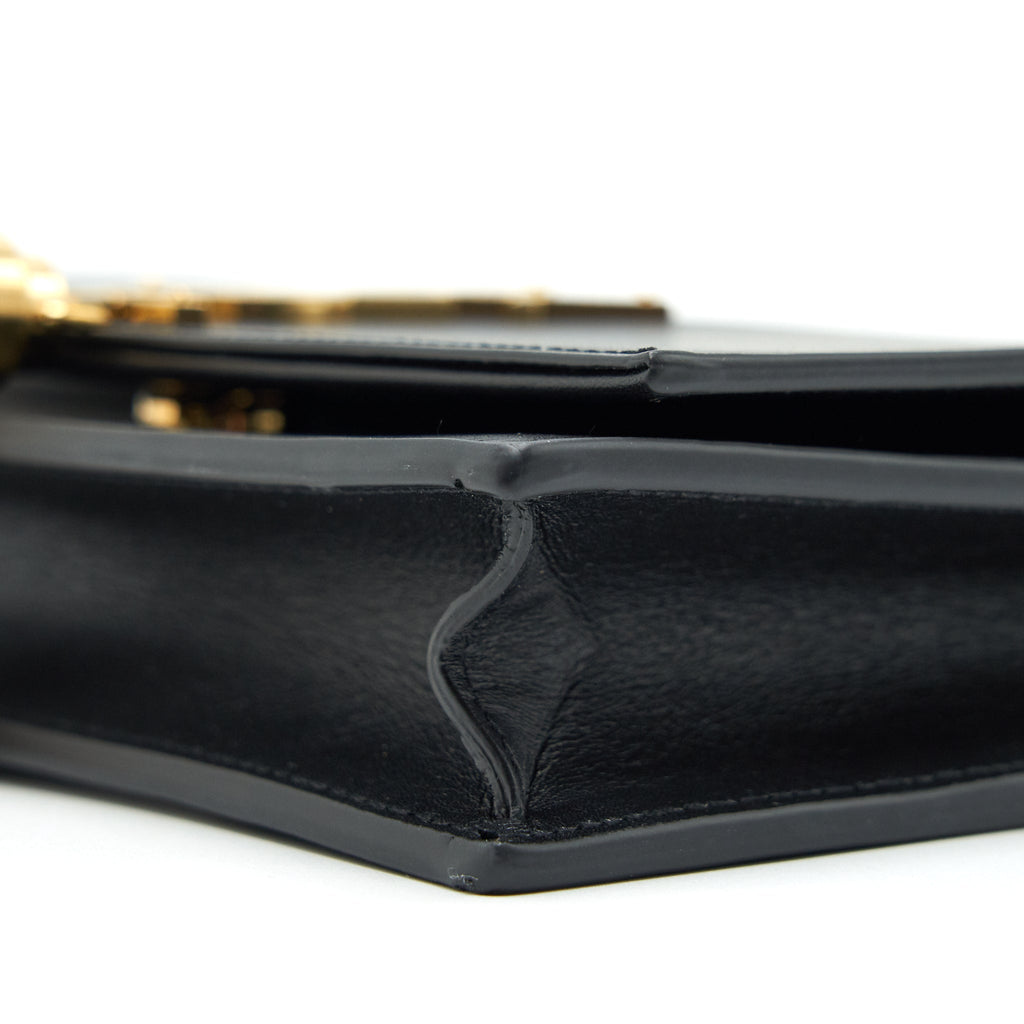 SAINT LAURENT  KATE WALLET ON CHAIN WITH TASSEL BLACK GHW