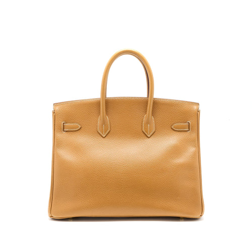 HERMES VINTAGE BIRKIN 35 COURCHEVEL NATURAL SABLE GHW
