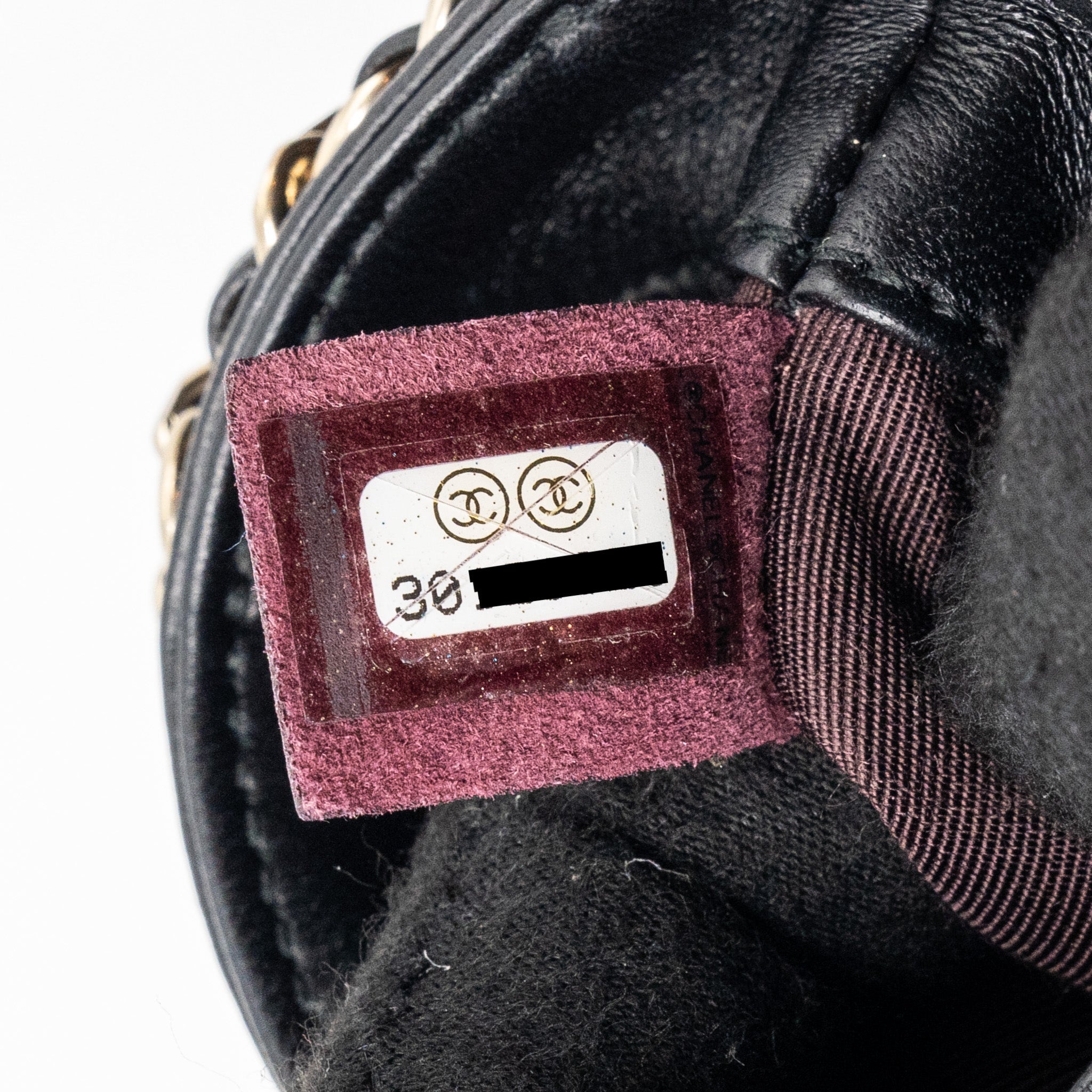 CHANEL GOLD CLUTCH O CHAIN PHONE HOLDER LAMBSKIN BLACK LGHW