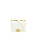 CHANEL MINI BOY HANDBAG CALFSKIN WHITE GHW (MICROCHIP)