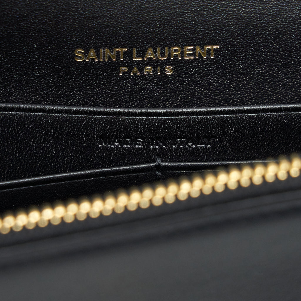 SAINT LAURENT  KATE WALLET ON CHAIN WITH TASSEL BLACK GHW